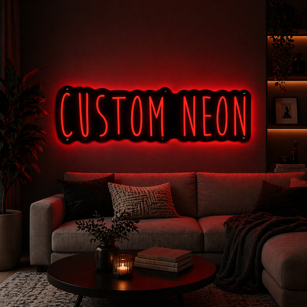 Custom zurück beleuchtete LED -Lichtschild - Online -Redakteur - Made in London - Erstellen Sie Ihr eigenes Design